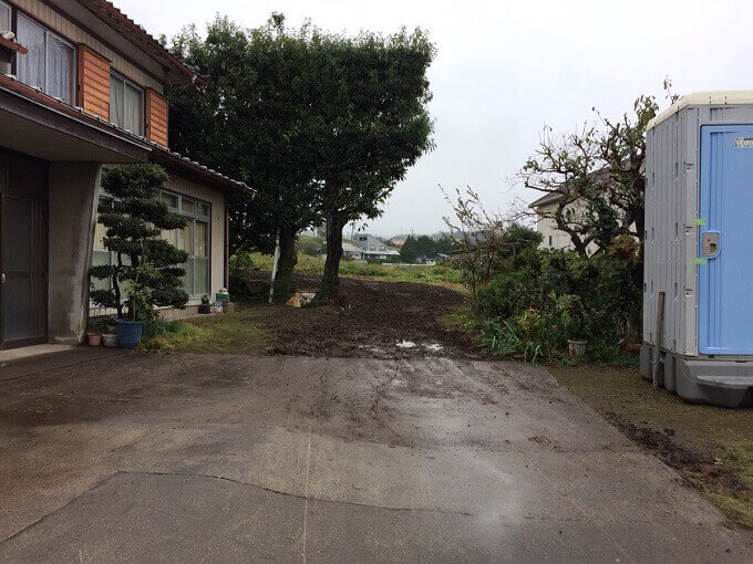 群馬県渋川市・悪天候でもスピーディに物置小屋解体工事ができました